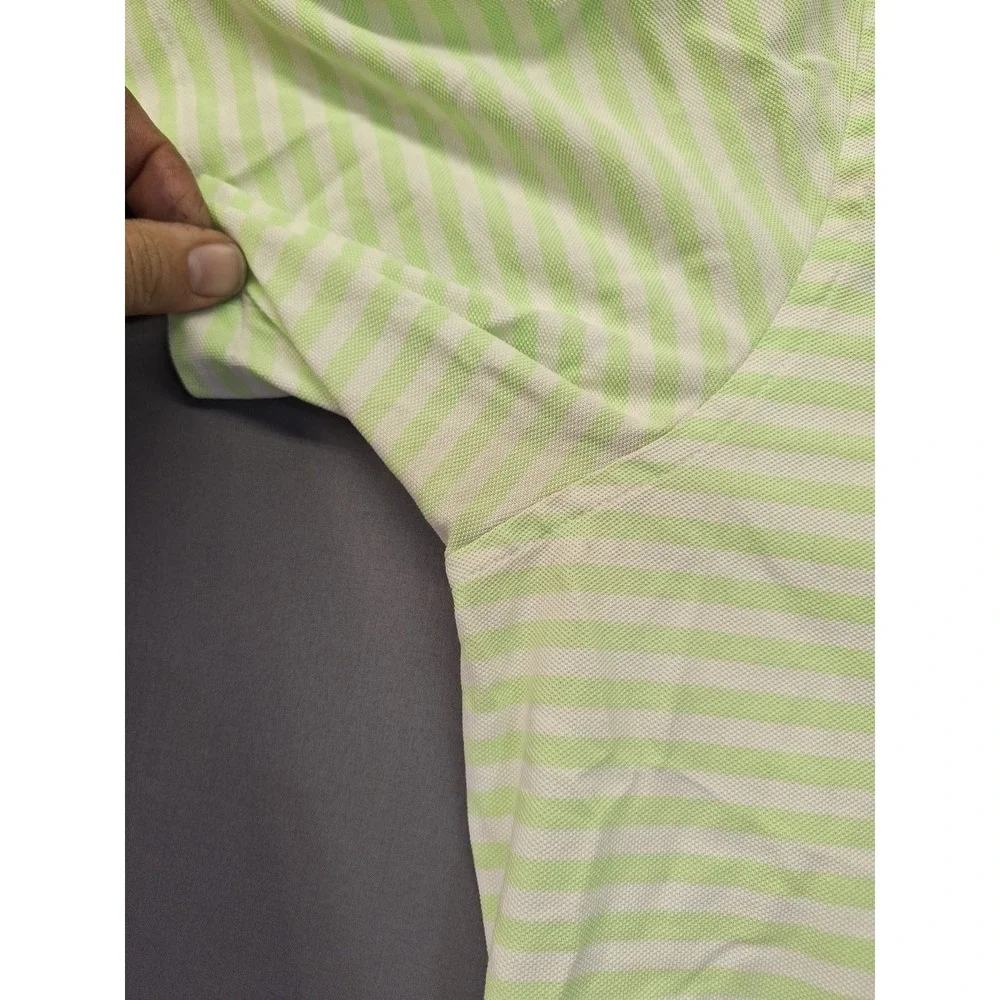 Polo‎ Ralph Lauren Polo Shirt Mens 3XLT Knit Oxford Green White Striped Preppy